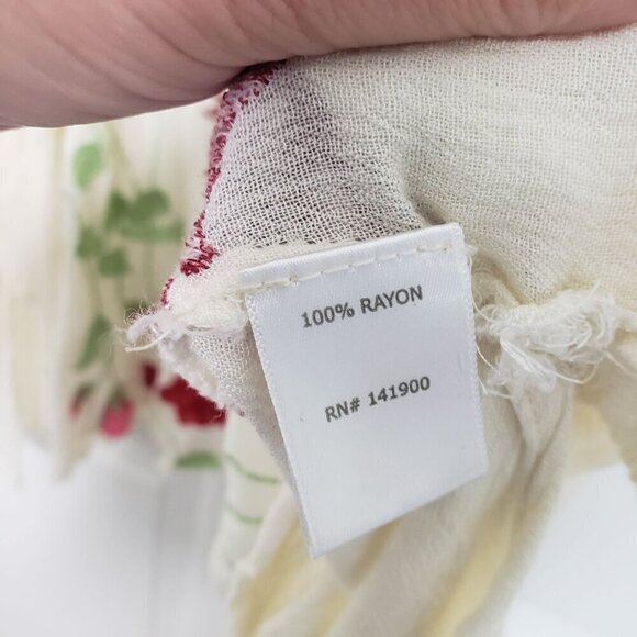 Velzera Embroidered Floral Tunic Rayon Boho Lightweight Longline Womens Size 2XL - Picture 5 of 10